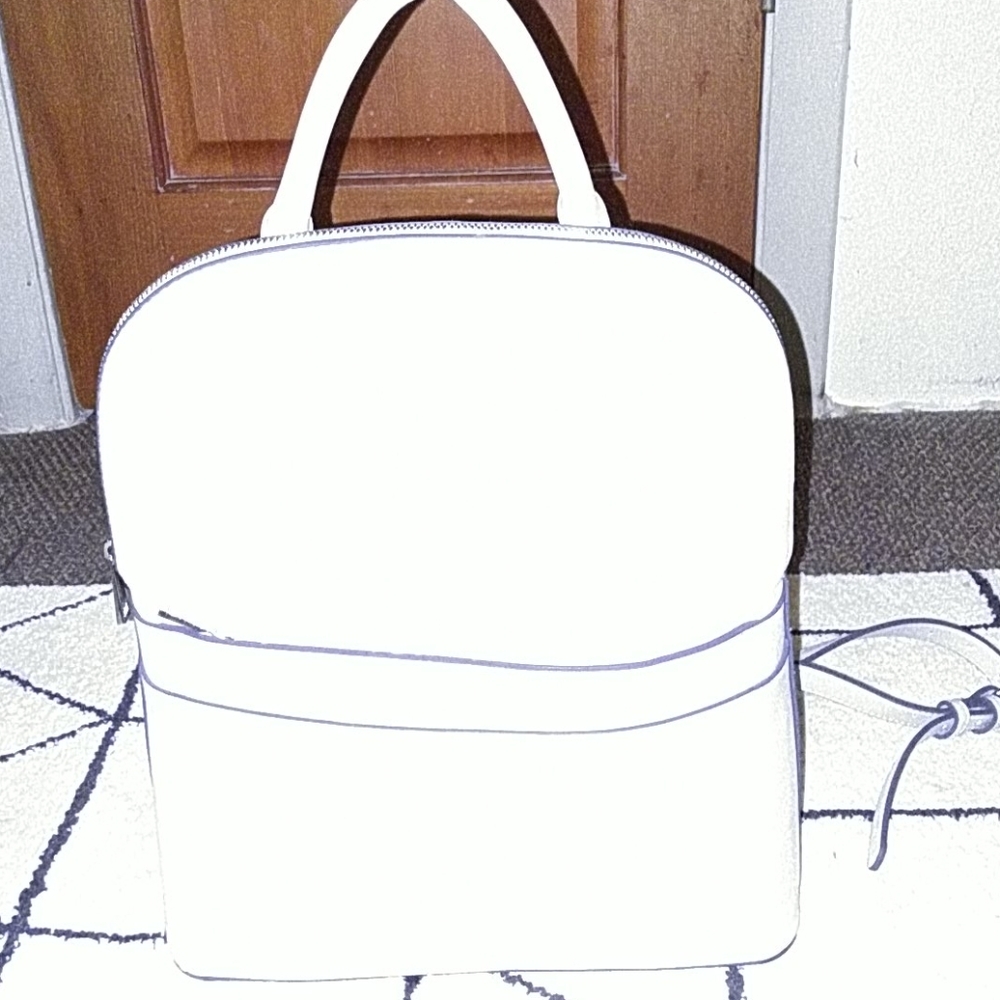 White leather backpack